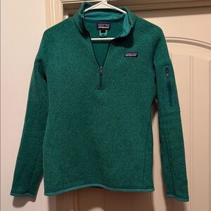 Patagonia Women's Teal Green Quarter-Zip Pullover Sweater
